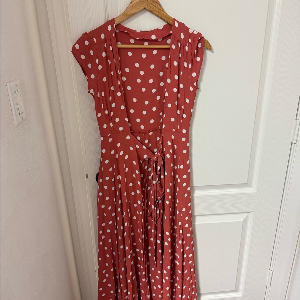 Tularosa Polka Dot Cap Sleeve Dress